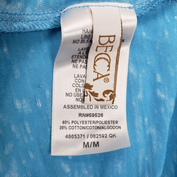 Becca Beach Date Knot Back Scoop Cover Up Dress Women's Medium Crystal Sea Blue - Picture 4 of 16